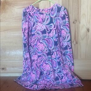 Lilly Pulitzer Pink and Purple Paisley A-Line Dress